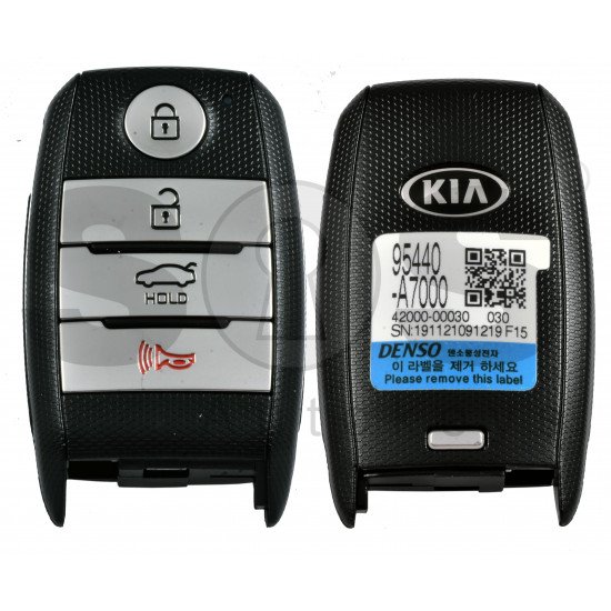 OEM Smart Key for KIA K3 2013 Buttons:3+1P / Frequency: 433MHz / Transponder: TIRIS RF430 (8A) /  Part No: 95440-A7000	 / Keyless GO /
