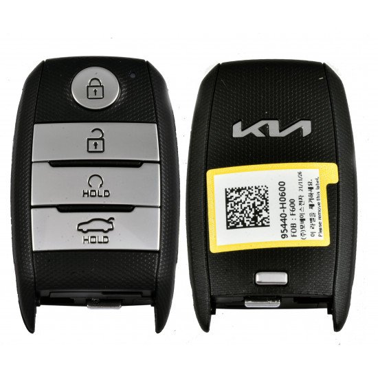 OEM Smart Key for KIA Rio 2021+ Buttons:4 / Frequency: 433MHz / Transponder: TIRIS RF430 (8A) / Blade signature: HY22 / Part No: 95440-H0600	 / Keyless GO / Automatic Start 