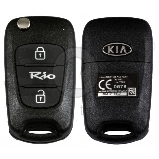 OEM Flip Key for Kia Rio 2007-2010  Buttons:3 / Frequency:433MHz / Transponder:No Transponder   / Part.No : 95430-1G750
