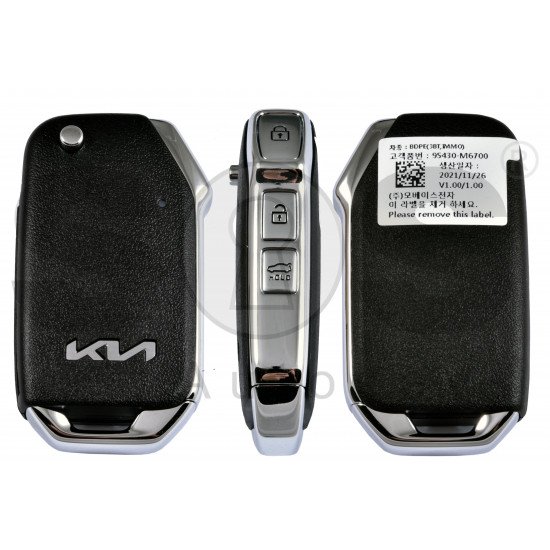 OEM Flip Key for Kia Cerato 2022  / Buttons:3 / Frequency:433MHz / Transponder: TIRIS RF430 (8A)  / Part No: 95430-M6700	