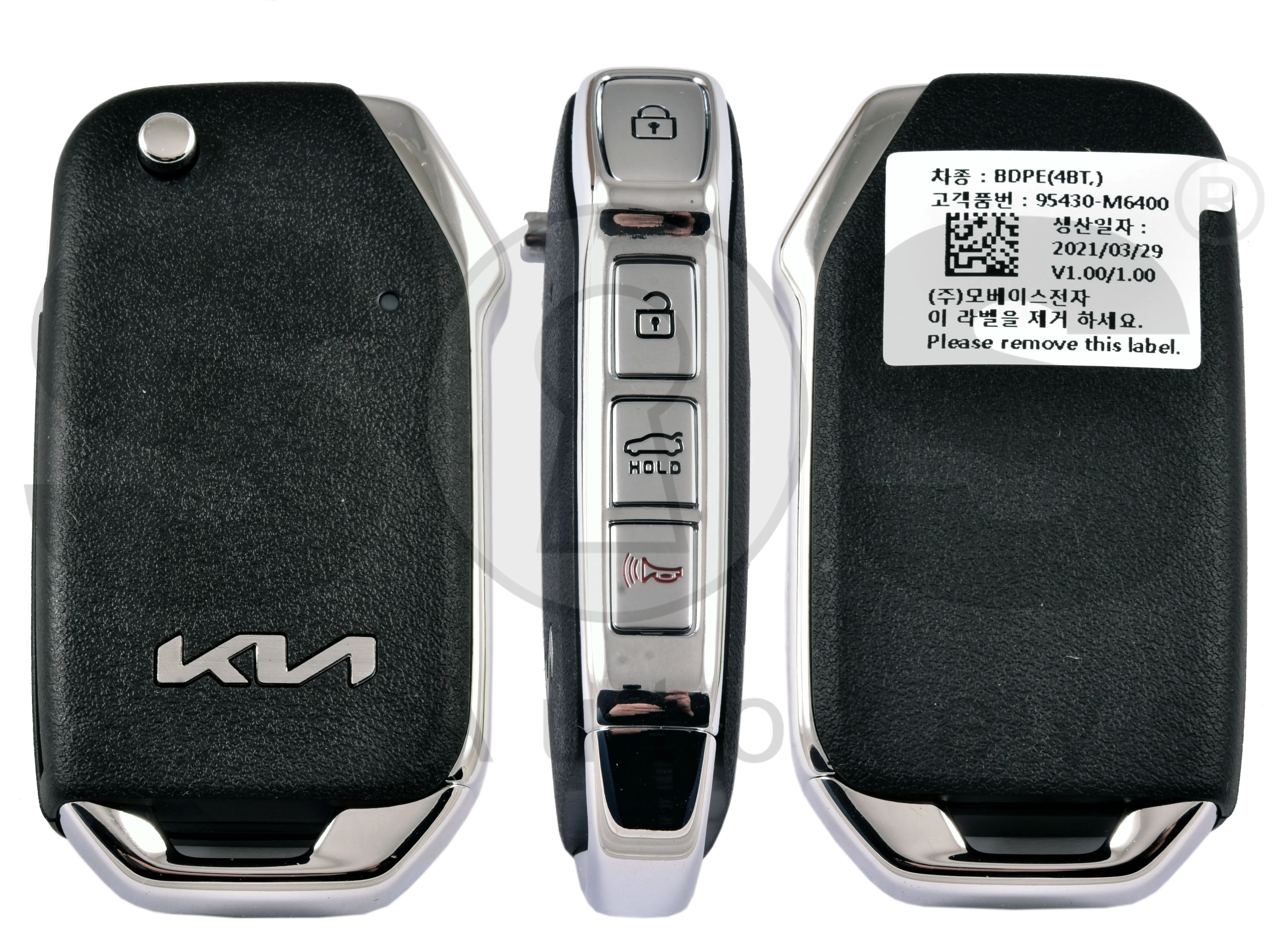 OEM Flip Key for Kia FORTE 2022 / Buttons:3+1 / Frequency:433MHz /  Transponder: NO transponder / Part No: 95430-M6400