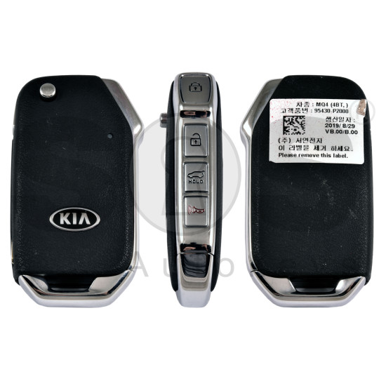 OEM Flip Key for Kia SORENTO 2020 / Buttons: 4 / Frequency:433MHz / Transponder: No Transponder / Part No: 95430-P2000 OEM Flip Key for Kia SORENTO 2020 / Buttons: 4 / Frequency:433MHz / Transponder: No Transponder / Part No: 95430-P2000