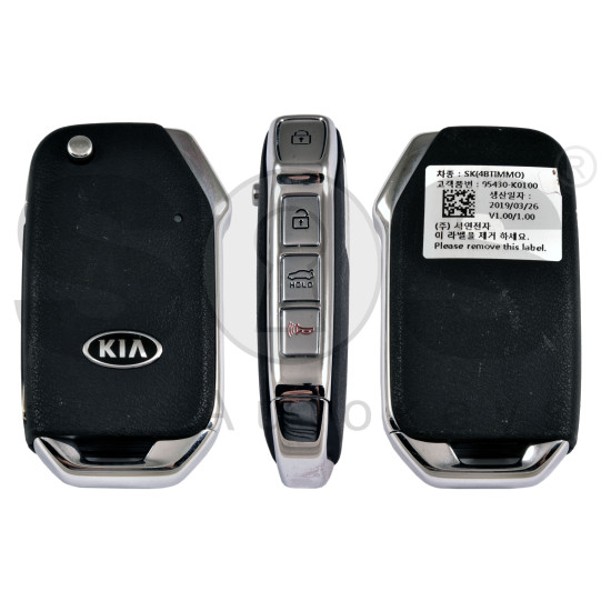 OEM Flip Key for Kia FORTE 2019+ / Buttons: 4 / Frequency:433MHz / Transponder: TIRIS RF430 (8A) / Part No: 95430-M6100 OEM Flip Key for Kia FORTE 2019+ / Buttons: 4 / Frequency:433MHz / Transponder: TIRIS RF430 (8A) / Part No: 95430-M6100