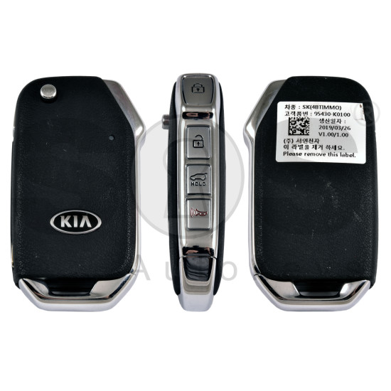 OEM Flip Key for Kia SOUL 2019 / Buttons: 4 / Frequency:433MHz / Transponder: PCF7939/HITAG AES / Part No: 95430-K0100 OEM Flip Key for Kia SOUL 2019 / Buttons: 4 / Frequency:433MHz / Transponder: PCF7939/HITAG AES / Part No: 95430-K0100