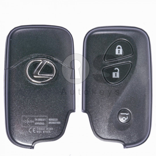 OEM Smart Key for Lexus Buttons:3 Frequency: 433 MHz Transponder:Texas Crypto ID 6D - 67/68/70 First Page:98 Part No:89904-60630 Immobiliser system: Smart Module  Keyless Go