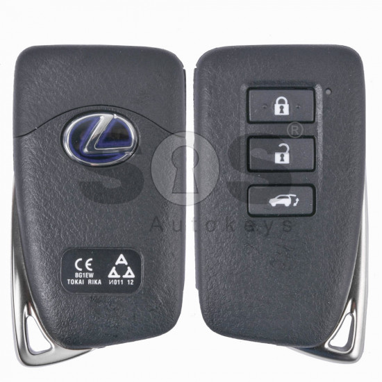 OEM Smart Key for Lexus Buttons:3 / Frequency: 433MHz / Transponder: Texas Crypto / 128-bit / AES / First Page: A8 / Part No:89904-78450 / Immobiliser system: Smart Module / Keyless Go