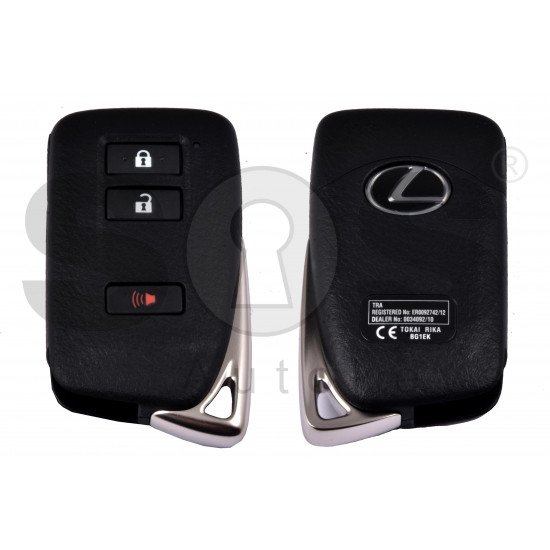 OEM Smart Key for Lexus LX 570 Buttons:2+1 / Frequency: 433MHz / Transponder: Texas Crypto / 128-bit / AES / First Page: A8 / Part No:89904-78400 / Immobiliser system: Smart Module / Keyless Go