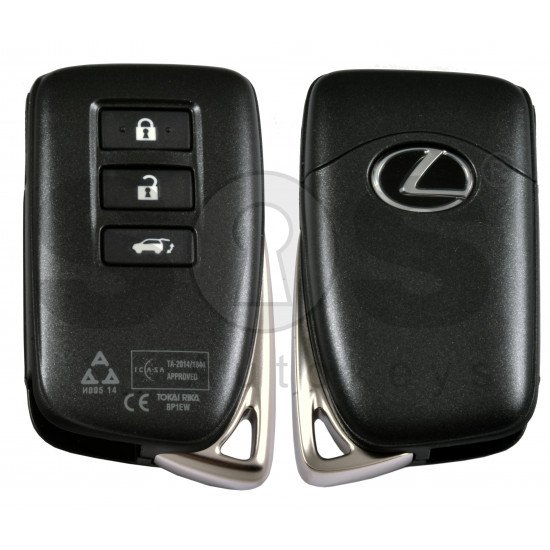 OEM Smart Key for Lexus RX 2015+ Buttons:3 / Frequency: 433MHz / Transponder: PCF TIRIS RF430 (8A) / First Page: A8 / Part No: 89904-48K60; 89904-48L01; 89904-48K90; 89904-48L00; 89904-48J50 / Model: BP1EW / Keyless Go