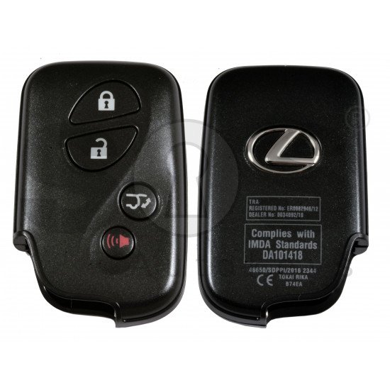 OEM Smart Key for Lexus RX 2010+ Buttons:3+1p / Frequency: 433MHz / Transponder: Tiris 4D+ / Part No:  89904-48245 / Keyless Go / COMPATIBLE PART NO: 89904-48241/48242/48243/48244
