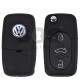 Key Shell (Front Part - Flip) for VW Blade signature: HU66 / (Round) / (With Logo)