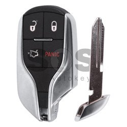 OEM Smart Key for Maserati Buttons:3+1 / Frequency: 433MHz / Transponder: HITAG2/ ID46/ PCF7953 / Blade signature: CY24 / Immobiliser System: BCM / Part No: TIK-MAS-01 / Keyless Go