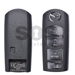 OEM Smart Key for Mazda Buttons:4 / Frequency:434MHz / Transponder:PCF 7953 / Blade signature:MAZ-24R/MAZ-14 / Immobiliser System:Smart Module / FCC ID WAZSKE13D01 / Keyless Go