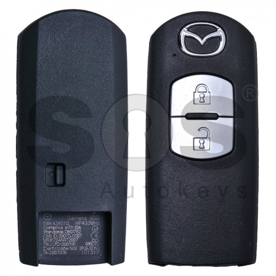 OEM Smart Key for Mazda Buttons:2 / Frequency:434MHz / Blade signature:MAZ-24R/MAZ-14 / Immobiliser System:Smart Module / Part No:GHK1675DY / Keyless Go / Manufacturer: SIEMENS VD0