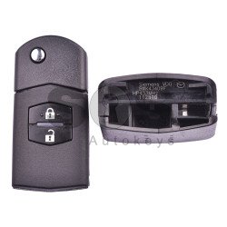 OEM Flip Key for Mazda 2,6 Buttons:2 / Frequency:433MHz / Transponder:4D63 40-Bit / Blade signature:MAZ24 / Immobiliser System: IMMO BOX / Part No GSIF-67-5RYA / Manufacturer:Siemens VDO OEM Flip Key for Mazda 2,6 Buttons:2 / Frequency:433MHz / Transponder:4D63 40-Bit / Blade signature:MAZ24 / Immobiliser System: IMMO BOX / Part No GSIF-67-5RYA / Manufacturer:Siemens VDO
