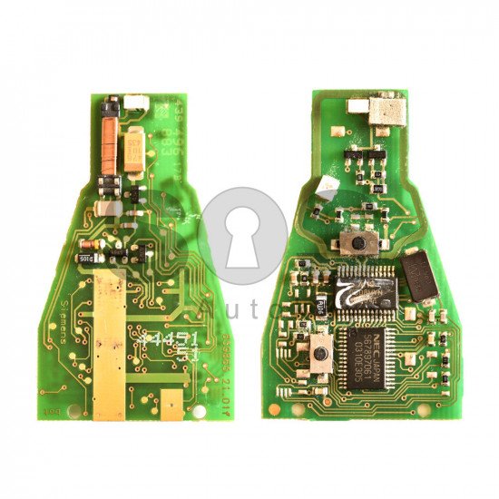 OEM Smart Key (PCB) for Mercedes-Benz Buttons:2 / Frequency:433MHz / Transponder:NEC Processor / Blade signature:HU64 / Immobiliser System:EZS (Black Key)