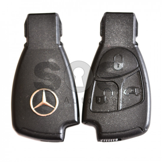 OEM Smart Key for Mercedes Buttons:3 / Frequency:433MHz / Transponder:NEC Processor / Blade signature:HU64 / Immobiliser System:EZS (Black Key)