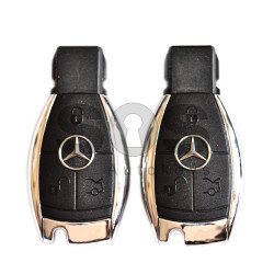 OEM Smart Key for Mercedes Buttons:3 / Frequency:433MHz / Transponder:NEC Processor / Blade signature:HU64 / Immobiliser System:EZS (Chrome Key)