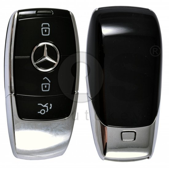 OEM  Smart Key Mercedes FBS4 Buttons:3 / Frequency: 433.92 MHz /  Part No: A 167 905 42 03 / Blade signature:HU64 / Keyless Go / Nickel Black