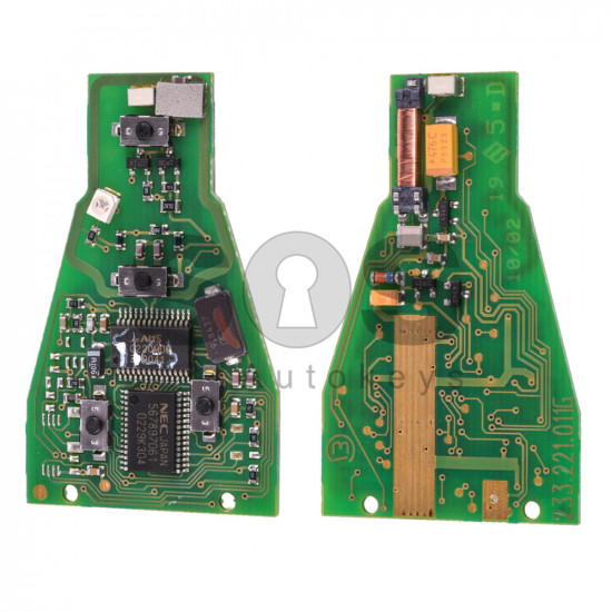 OEM Smart Key (PCB) for Mercedes-Benz Buttons:4 / Frequency:315MHz / Transponder:NEC Processor / Blade signature:HU64 / Immobiliser System:EZS (Black Key)