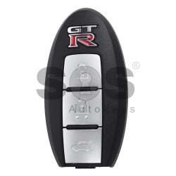 OEM Smart Key for Nissan GT-R Buttons:3 / Frequency:433MHz / Transponder:PCF7952 / Blade signature:NSN14 / Part No: 5WK50317/ 285E3-JF50E (WITH SLOT)