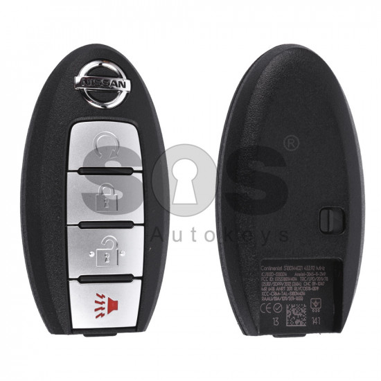 OEM Smart Key for Nissan Buttons:3+1 / Frequency:433MHz / Transponder: PCF7952 / Blade signature:NSN14 / Part No: 285E31AC7B (WITHOUT SLOT)