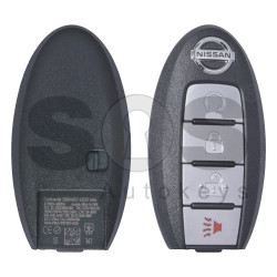 OEM Smart Key for Nissan Pathfinder 2013-2015 / Buttons:3+1P / Frequency: 434MHz / Transponder: HITAG3 / PCF7952XTT / Blade signature:NSN14 / Part No: 285E3-3KL8A / (WITHOUT SLOT) ( Automatic Start )