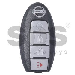 OEM Smart Key for Nissan Pathfinder 2013-2015 / Buttons:3+1P / Frequency: 434MHz / Transponder: HITAG3 / PCF7952XTT / Blade signature:NSN14 / Part No: 285E3-3KL8A / (WITHOUT SLOT) ( Automatic Start )
