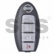 OEM Smart Key for Nissan Pathfinder 2013-2015 / Buttons:3+1P / Frequency: 434MHz / Transponder: HITAG3 / PCF7952XTT / Blade signature:NSN14 / Part No: 285E3-3KL8A / (WITHOUT SLOT) ( Automatic Start )