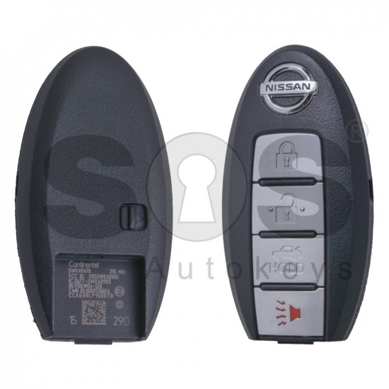 OEM Smart Key for Nissan Maxima Buttons:3+1P / Frequency: 315MHz / Transponder: HITAG2/ ID46/ PCF7952 / Blade signature:NSN14 / Part No: 285E3-JA05A/ (WITHOUT SLOT)