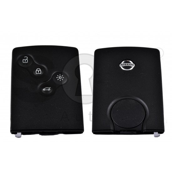 OEM Smart Card Nissan 4 Buttons:4 / Frequency: 433MHz / Transponder: Hitag AES PCF7953 / Blade signature:VA2 / Immobiliser System:BCM / Keyless GO