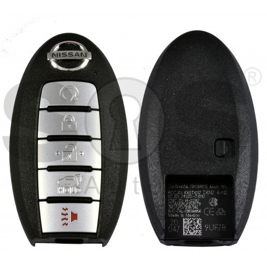OEM Smart Key for Nissan MURANO PATHFINDER 2018-2019 Buttons:4+1P / Frequency: 434MHz / Transponder: NCF29A/HITAG AES / Blade signature:NSN14 / Part No:  285E3-9UF7B		/ Automatic Start 