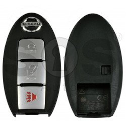 OEM Smart Key for Nissan Patrol,Juke 2010 Buttons:3 / Frequency: 434MHz / Transponder:PCF7952/HITAG2 / Blade signature:NSN14 / Part No: 285E3-1LK0D
