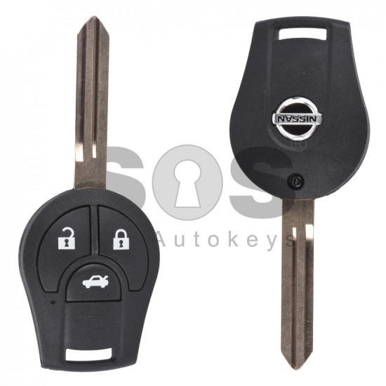 Regular Key for Nissan TIIDA 2015 Buttons:3 / Frequency:434MHz / Transponder: PCF7936 / Blade signature:NSN14 / Part No: H0561-3HN0A/ H0561-1HA1A/ 28268-C990D 