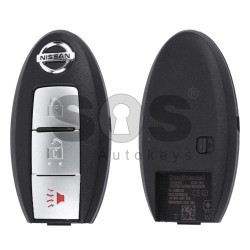 OEM Smart Key for Nissan Buttons:2+1 / Frequency:434MHz / Transponder: PCF7952/ HITAG2  / Blade signature:NSN14 / Manufacture: Mitsubishi Electric (Without Slot)