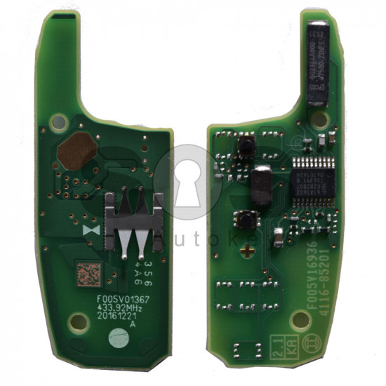 OEM Flip Key (PCB) for GENERAL MOTORS / OPEL ASTRA K Buttons:2 / Frequency:434MHz / Transponder:HITAG2 / Immobiliser System:BCM