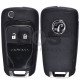 OEM Flip Key for Vauxhall Adam Buttons:2 / Frequency:433MHz / Transponder: HITAG2/ ID46 / Blade signature:HU100 / Immobiliser System:BCM / Part No: 13384022 (Black)