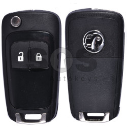 OEM Flip Key for Vauxhall Buttons:2 / Frequency:433MHz / Transponder:HITAG2/ ID46/ PCF7946 / Blade signature:HU100 / Immobiliser System:BCM (Black)