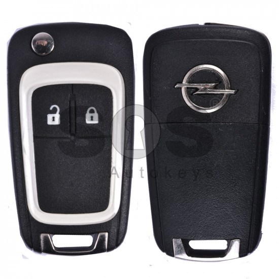 OEM Flip Key for Opel Buttons:2 / Frequency:433MHz / Transponder:HITAG 2 / Blade signature:HU100 / Immobiliser System:BCM (White)