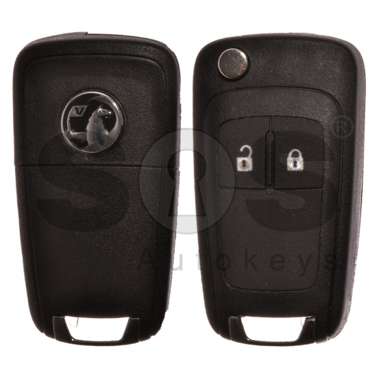 Flip Key for Vauxhall  Astra J/Insignia Buttons:2 / Frequency: 433MHz / Transponder: PCF7937/ HITAG2/ID46 / Blade signature: HU100 / Immobiliser System: BCM / Part No: GM13271926