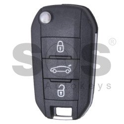 OEM Flip Key for Opel Buttons:3 / Frequency: 433MHz / Transponder: HITAG 128-bit AES / Blade signature: HU83  /Pre-cutted/ / Part No: 02.678.610 / 3641363 / 39084009 / 39084011 / 98 178 596 80/ 9811802177