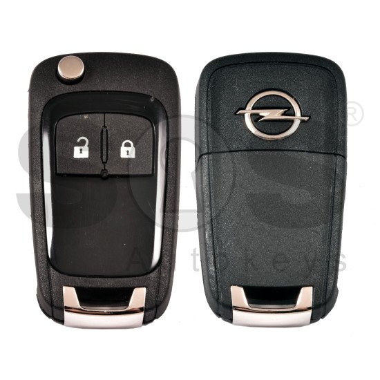 Flip Key for Opel  Buttons:2 / Frequency:434 MHz / Transponder: PCF7941/7937/HITAG2/NCF295  / Blade signature:HU100 /  