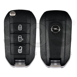 OEM Flip Key for Opel / Buttons:3 / Frequency: 433MHz / Transponder: NCF296/HITAG AES  / Part No:  98 347 100 77/9834710077 / WITH SLIDE DOORS