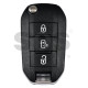 OEM Flip Key for Opel / Buttons:3 / Frequency: 433MHz / Transponder: NCF296/HITAG AES  / Part No:  98 347 100 77/9834710077 / WITH SLIDE DOORS