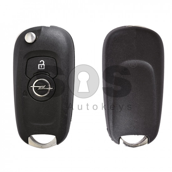OEM  Flip Key for Opel Astra K Buttons:2 / Frequency:433MHz / Transponder:Type E / Blade signature:HU100 / Immobiliser System:BCM / Part No:13588683 (Black)