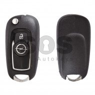 OEM Flip Key for Opel Astra K Buttons:2 / Frequency433MHz / Transponder:Type E / Blade signature:HU100 / Immobiliser System:BCM / Part No:13588683 (Shining Black)
