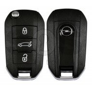 OEM Flip Key for Opel Buttons:3 / Frequency:433MHz / Transponder:HITAG 128-Bit AES / Blade signature:HU83 / Immobiliser System:BCM / Black glossy/ Part No: 9820307777