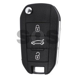 Flip Key for Peugeot  Buttons:3 / Frequency:434 MHz / Transponder:HITAG 128Bit AES/ Blade signature:HU83 / Immobiliser System:BCM / 