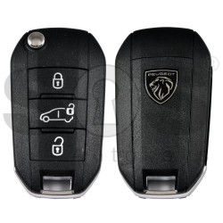 OEM Flip Key for Peugeot / Buttons:3 / Frequency:434 MHz / Transponder: NCF296A/HITAG AES  /  Part No: 98 512 904 80/9851290480 