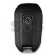 OEM Flip Key for Peugeot / Buttons:3 / Frequency:434 MHz / Transponder: NCF296A/HITAG AES  /  Part No: 98 512 904 80/9851290480 