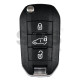 OEM Flip Key for Peugeot / Buttons:3 / Frequency:434 MHz / Transponder: NCF296A/HITAG AES  /  Part No: 98 512 904 80/9851290480 